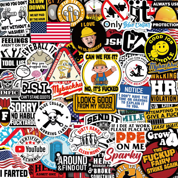 WerkTack™ – Stickers met Karakter voor Echte Vakmannen