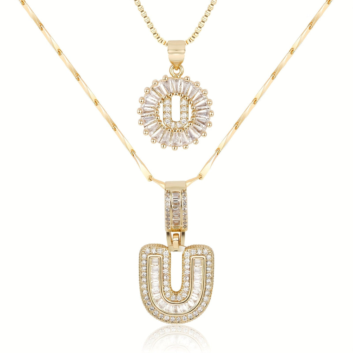 Lustra™ | Luxe Initial Ketting Set | 2 Stuks