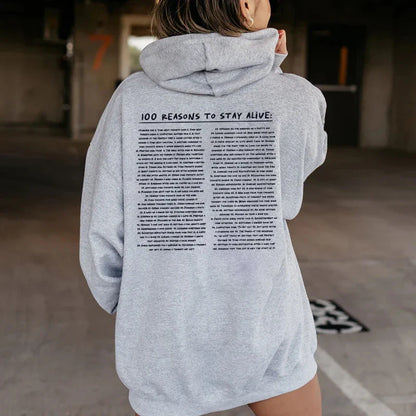100 redenen om te blijven leven Hoodie (Keep Going)