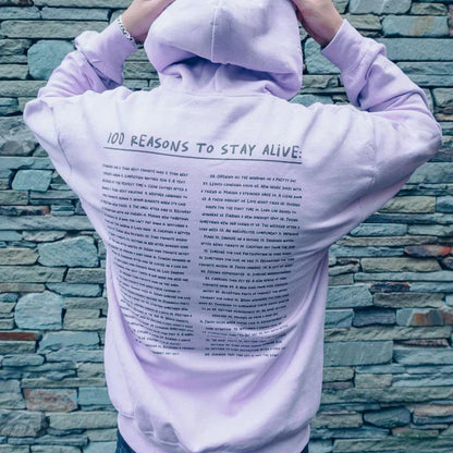 100 redenen om te blijven leven Hoodie (Keep Going)