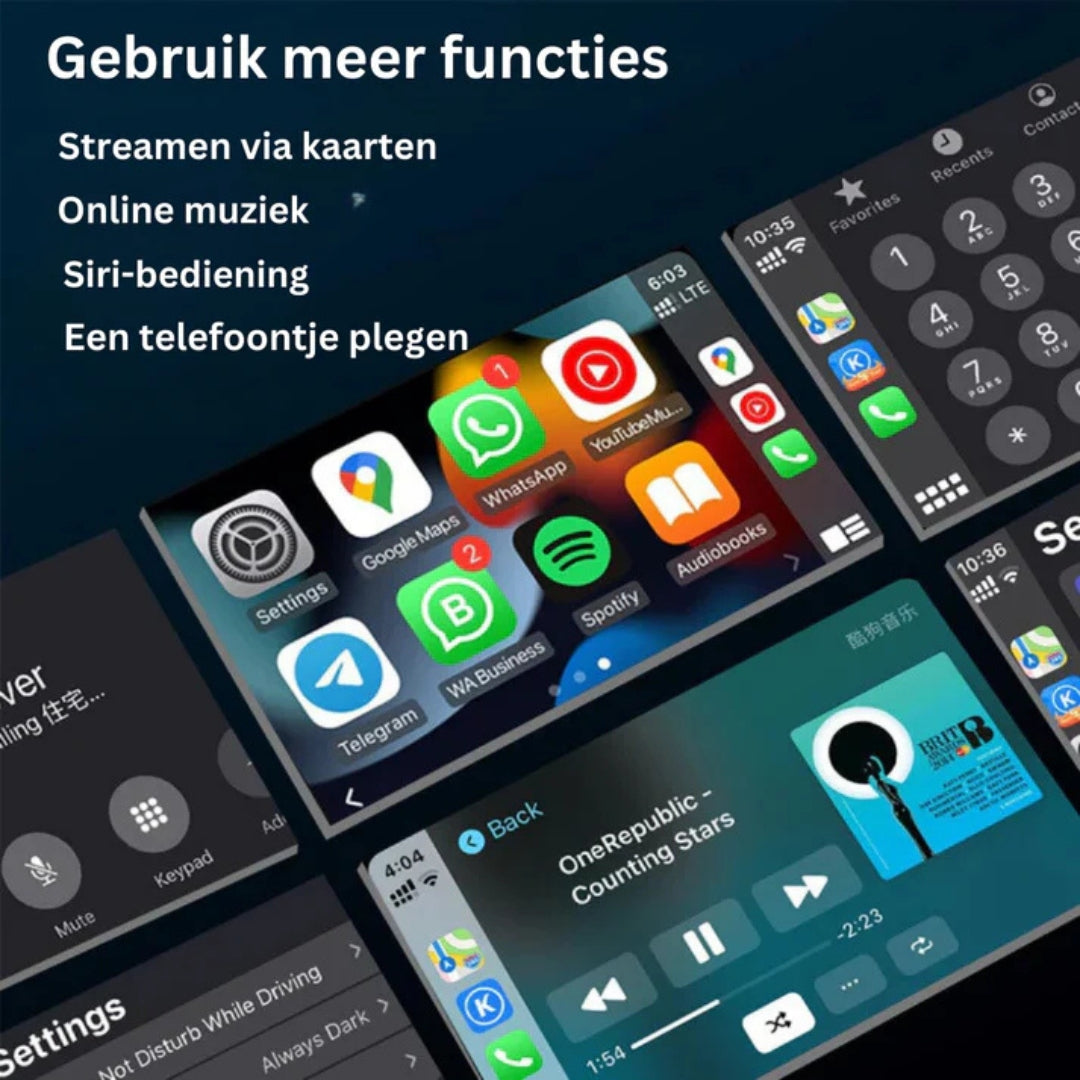 DriveLink™ | Draadloze Apple CarPlay & Android Auto | USB-A & USB-C