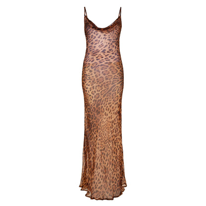 Malisa - Lange jurk met luipaardprint