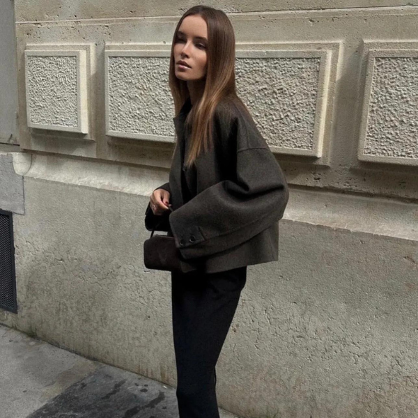 Olive - wollen jas