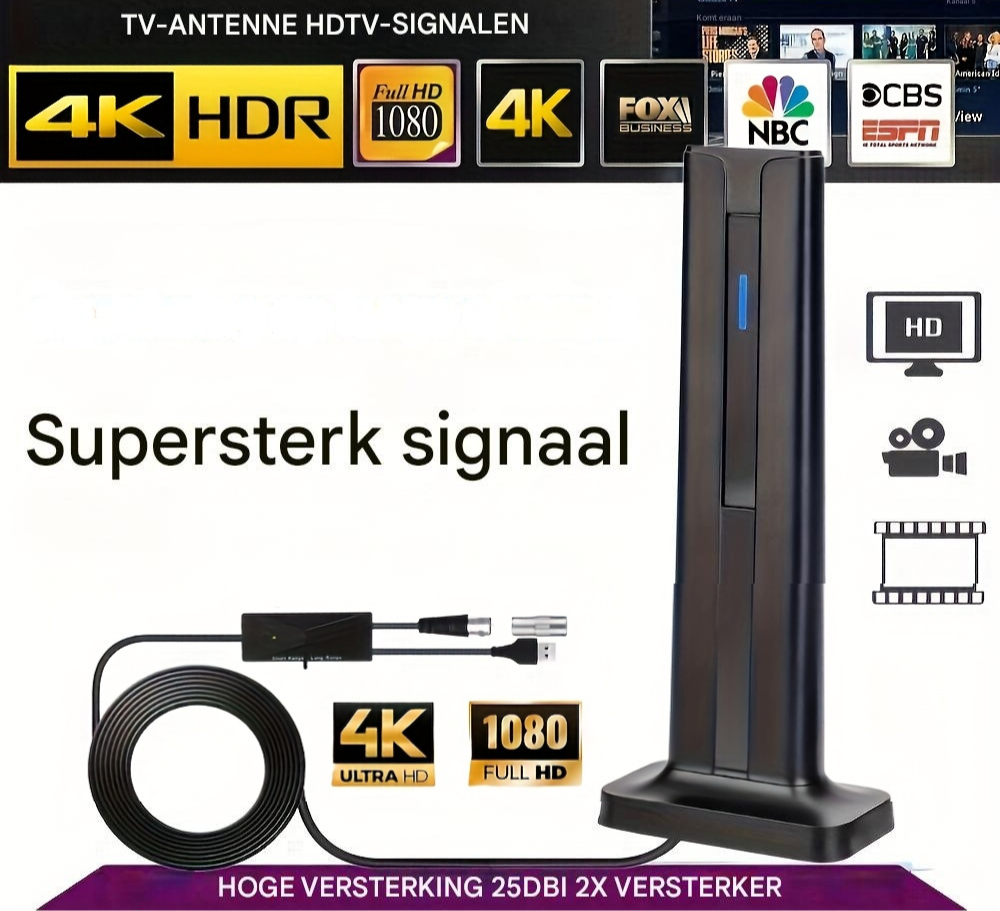 AIRIANT™ HD4K – Draadloze TV-Antenne met Krachtige Signaalontvangst