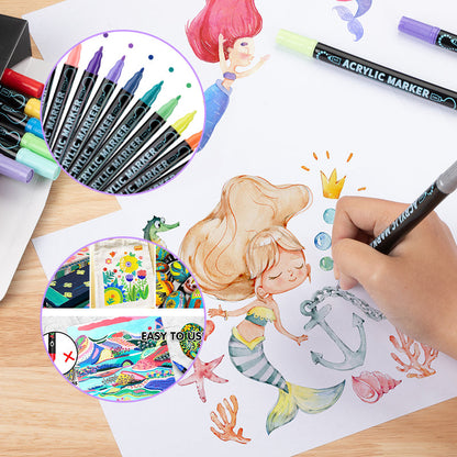 ColorMuse™ Acrylmarker Set – 72 Levendige Kleuren voor Eindeloze Creativiteit