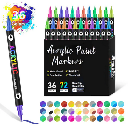 ColorMuse™ Acrylmarker Set – 72 Levendige Kleuren voor Eindeloze Creativiteit