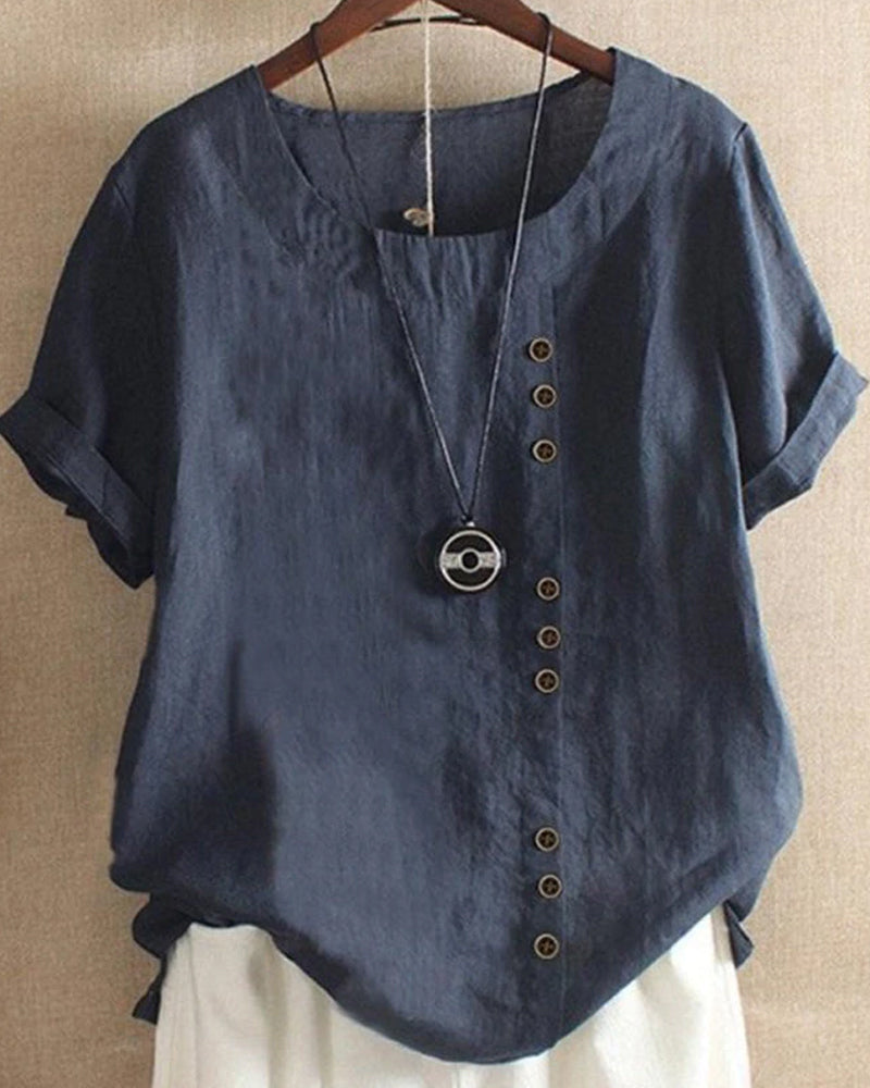 Sink™ - Glad T-shirt met korte mouwen en ronde halslijn