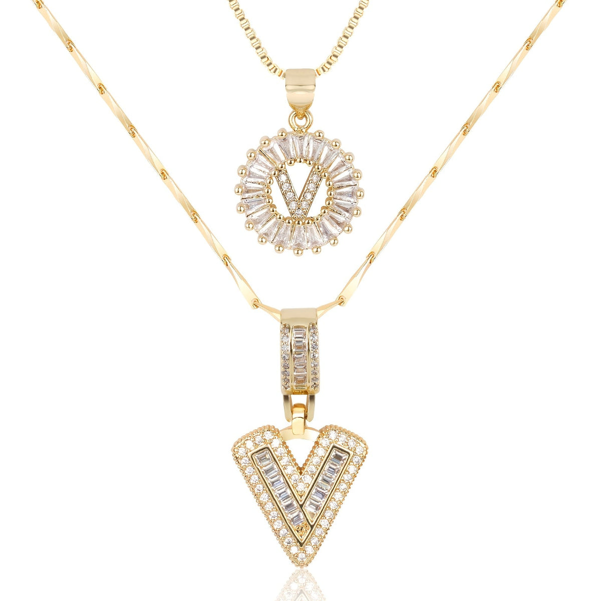 Lustra™ | Luxe Initial Ketting Set | 2 Stuks