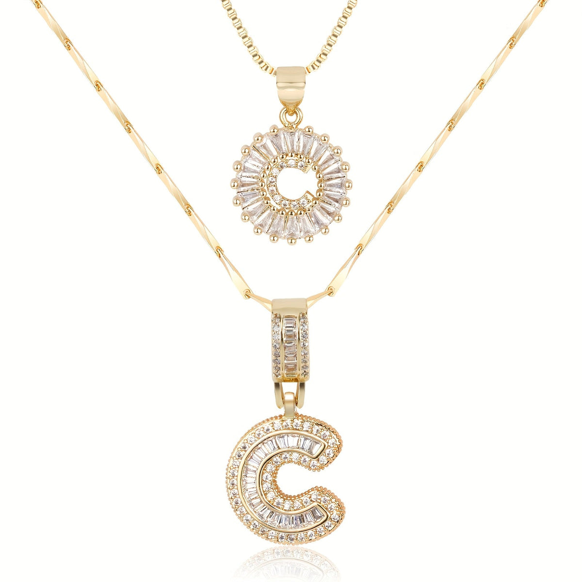 Lustra™ | Luxe Initial Ketting Set | 2 Stuks