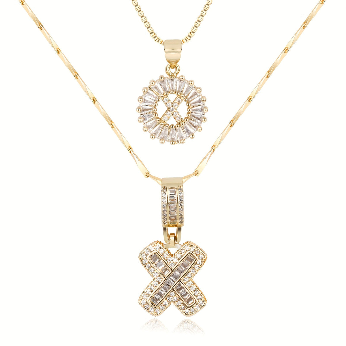 Lustra™ | Luxe Initial Ketting Set | 2 Stuks