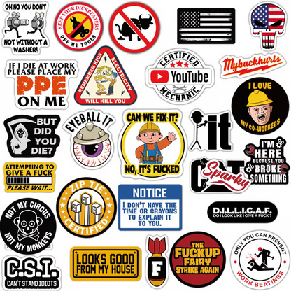 WerkTack™ – Stickers met Karakter voor Echte Vakmannen