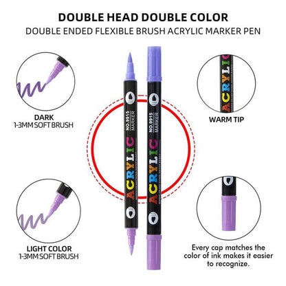 ColorMuse™ Acrylmarker Set – 72 Levendige Kleuren voor Eindeloze Creativiteit
