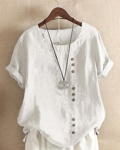 Sink™ - Glad T-shirt met korte mouwen en ronde halslijn