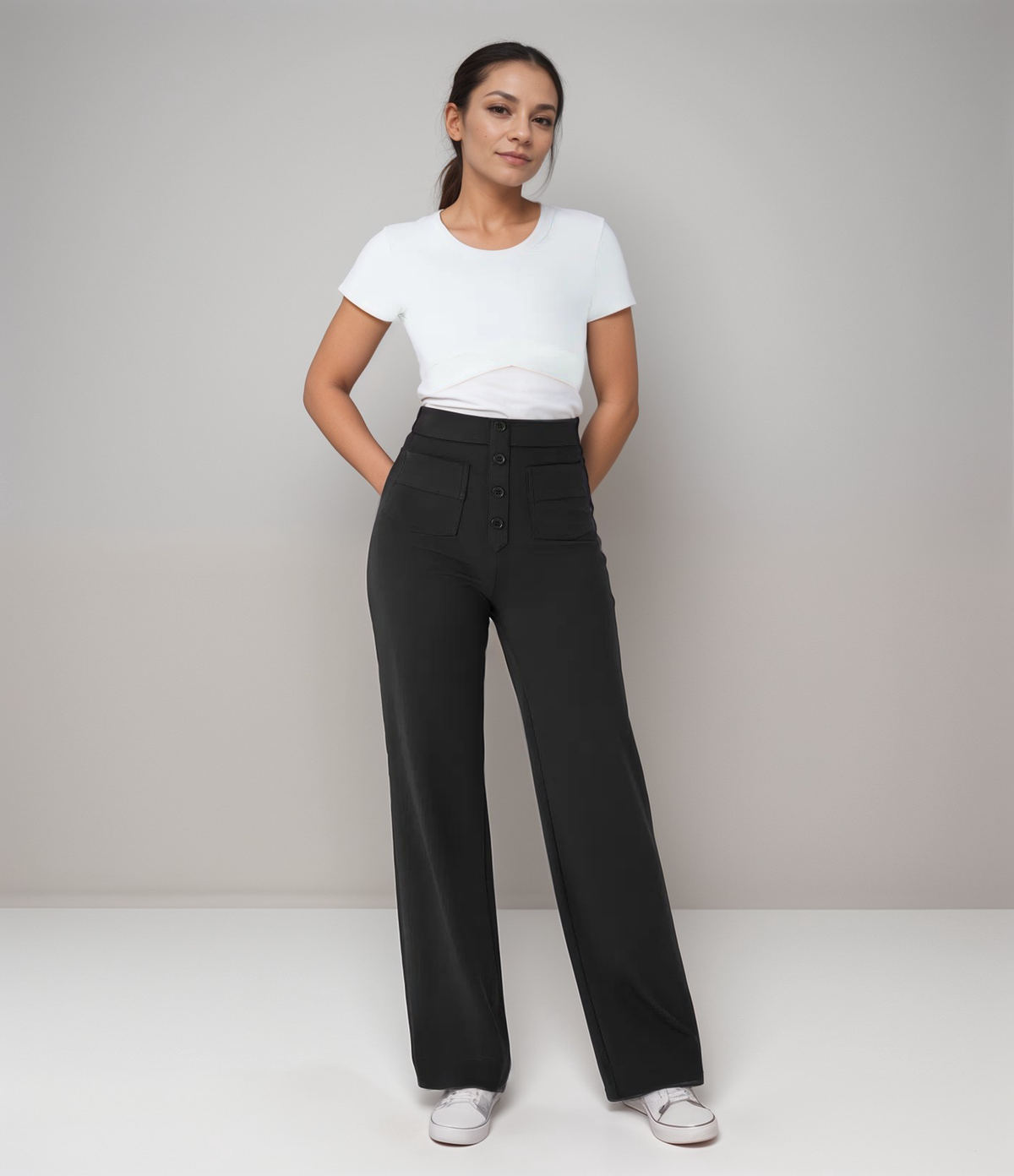 NovaFlex | Elastische broek met hoge taille