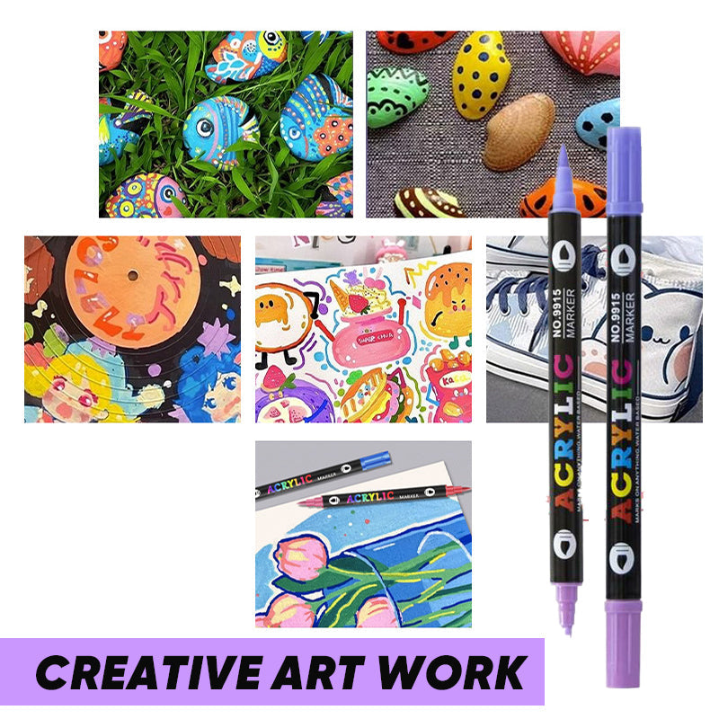 ColorMuse™ Acrylmarker Set – 72 Levendige Kleuren voor Eindeloze Creativiteit