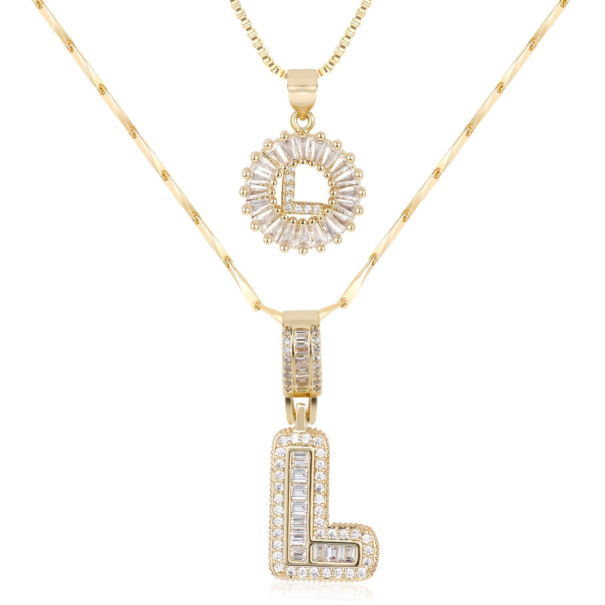 Lustra™ | Luxe Initial Ketting Set | 2 Stuks