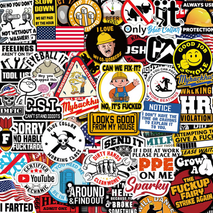 WerkTack™ – Stickers met Karakter voor Echte Vakmannen