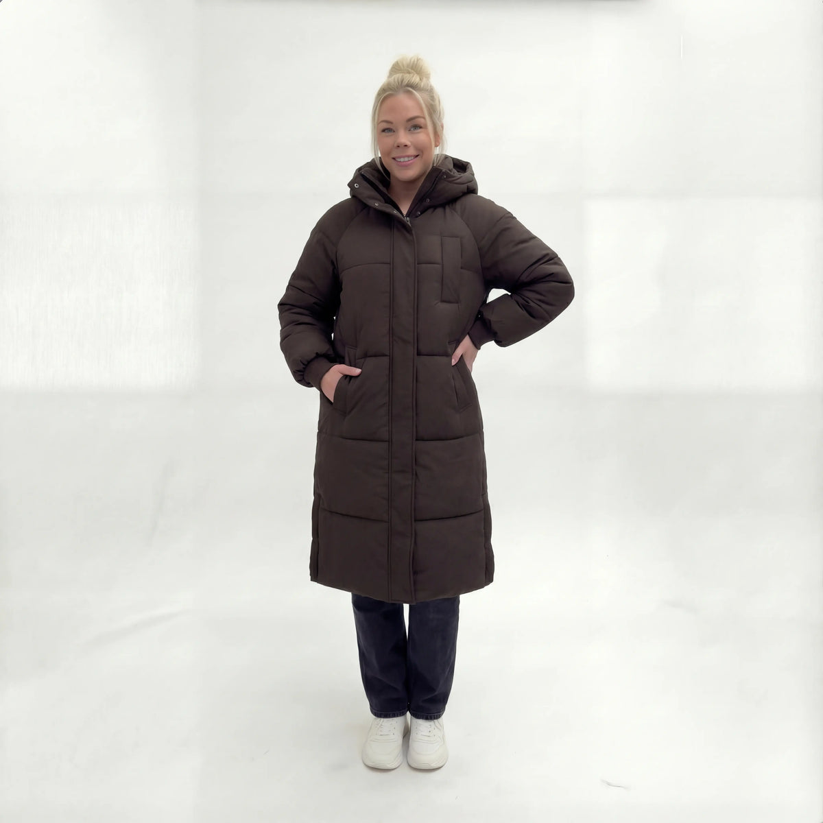 Elvaris™ Lange Gewatteerde Winterjas met Capuchon
