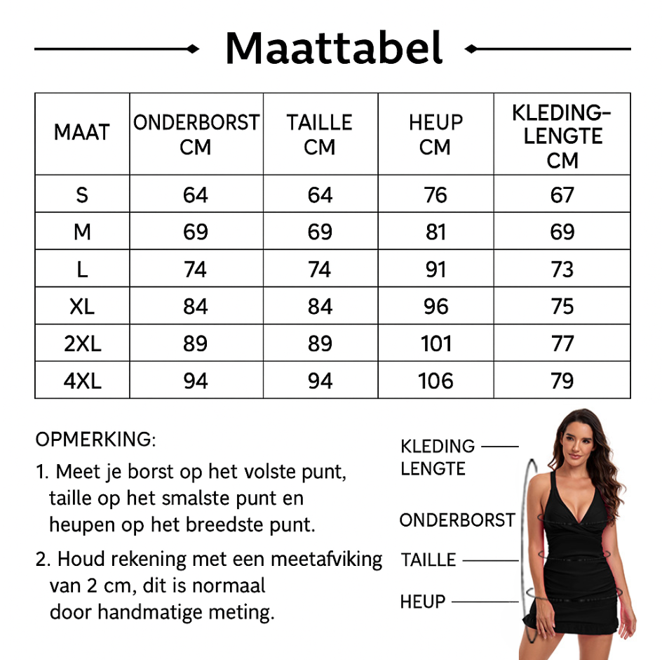 Aqualure™  – Corrigerend Badpak met Ruches en Rokdetail