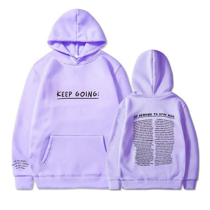 100 redenen om te blijven leven Hoodie (Keep Going)