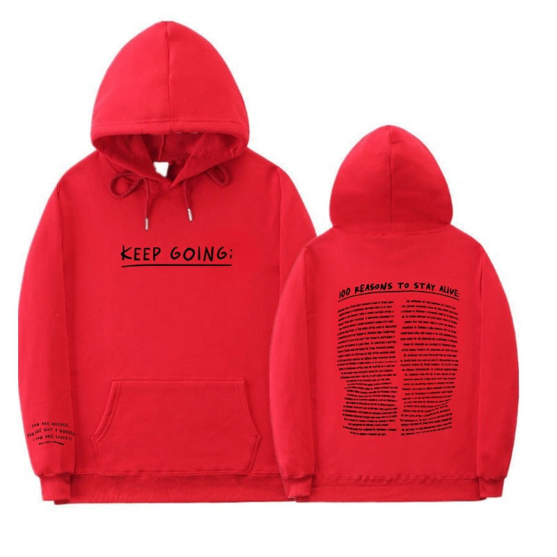 100 redenen om te blijven leven Hoodie (Keep Going)
