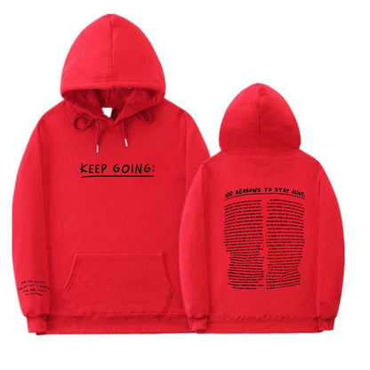 100 redenen om te blijven leven Hoodie (Keep Going)