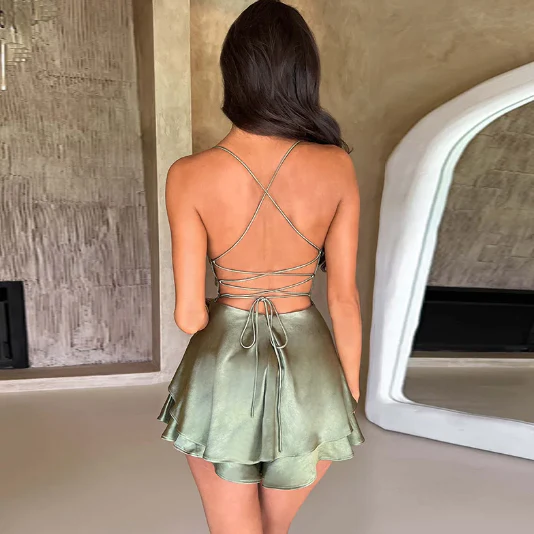 Delilah - Backless Satin Dress