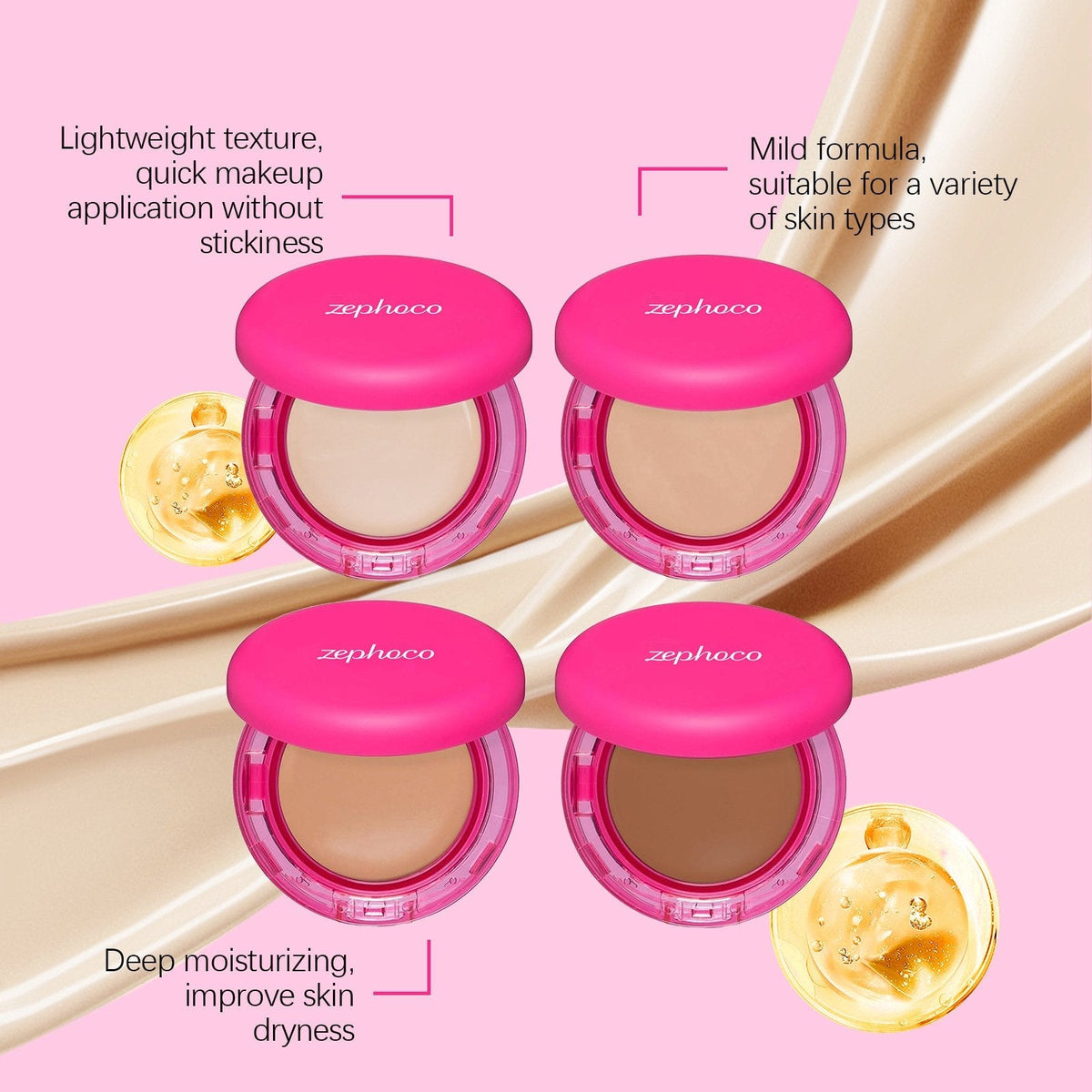 Glowvera™ – Hydraterende Balm Foundation met Luxe Kwast