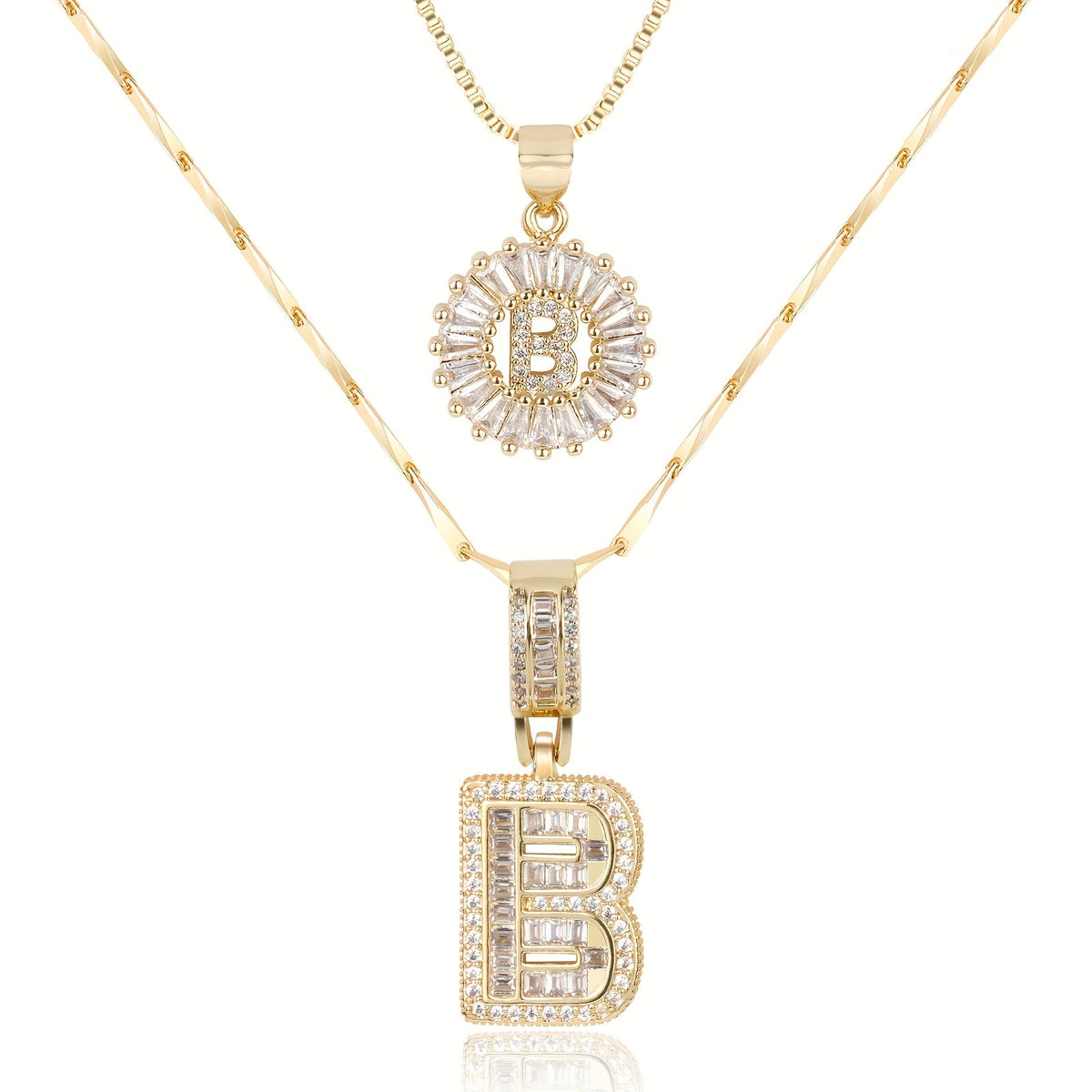 Lustra™ | Luxe Initial Ketting Set | 2 Stuks