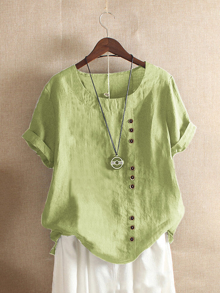 Sink™ - Glad T-shirt met korte mouwen en ronde halslijn