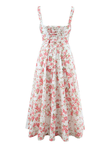 Emma - Gebloemde Bustier Taillevormer Jurk