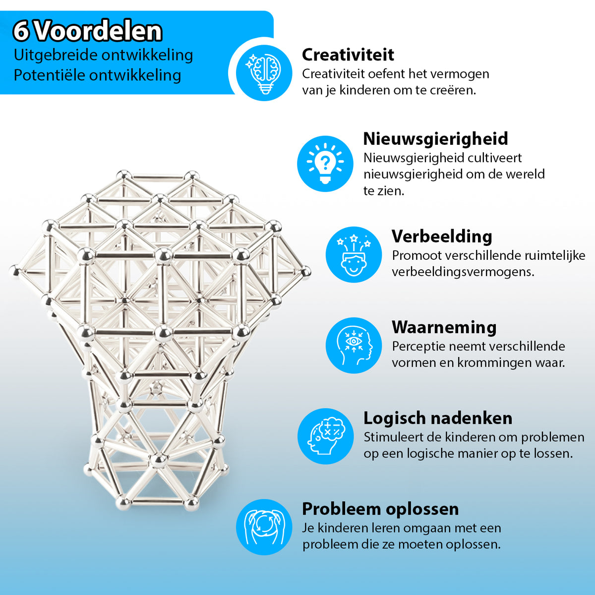 Magnetix™ Set - 36 Magnetische stokjes en 27 ballen