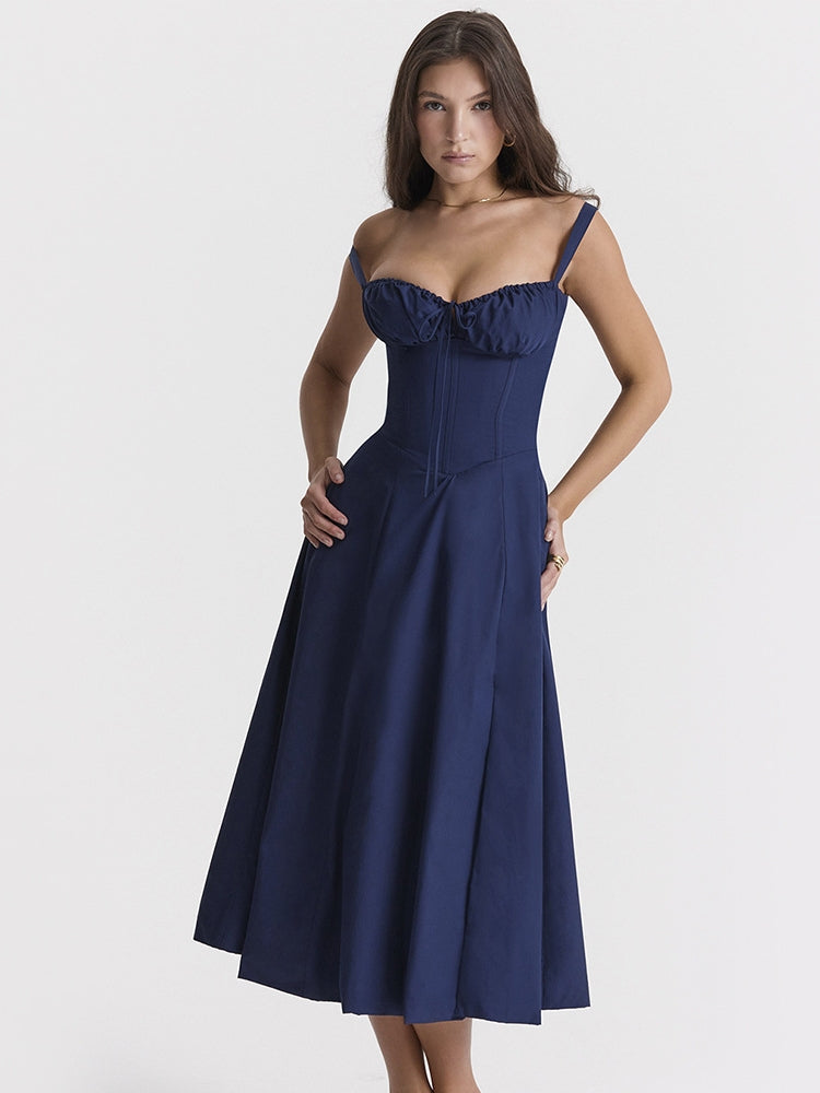 Emma - Gebloemde Bustier Taillevormer Jurk