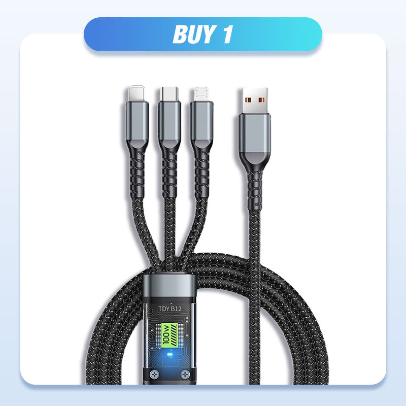 Voltix™ – De Ultieme 3-in-1 Oplaadkabel