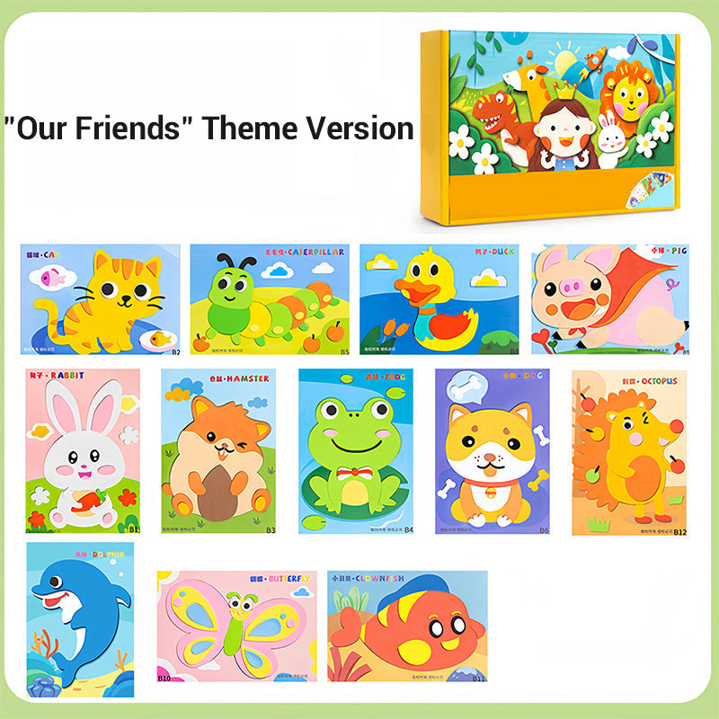 🎨 KreaFun™ 3D Knutselstickers – Creativiteit die tot leven komt
