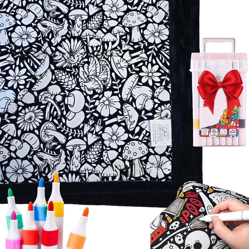 ArtSnuggle™ Kleur-Je-Eigen Dekentje – Creativiteit Ontmoet Comfort