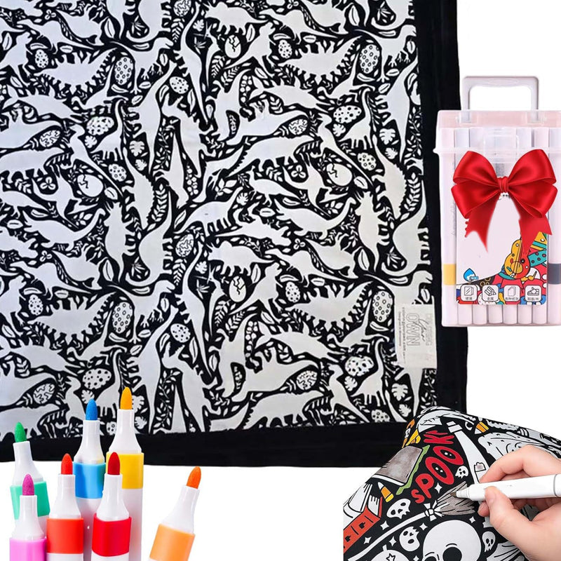 ArtSnuggle™ Kleur-Je-Eigen Dekentje – Creativiteit Ontmoet Comfort