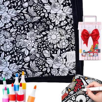 ArtSnuggle™ Kleur-Je-Eigen Dekentje – Creativiteit Ontmoet Comfort