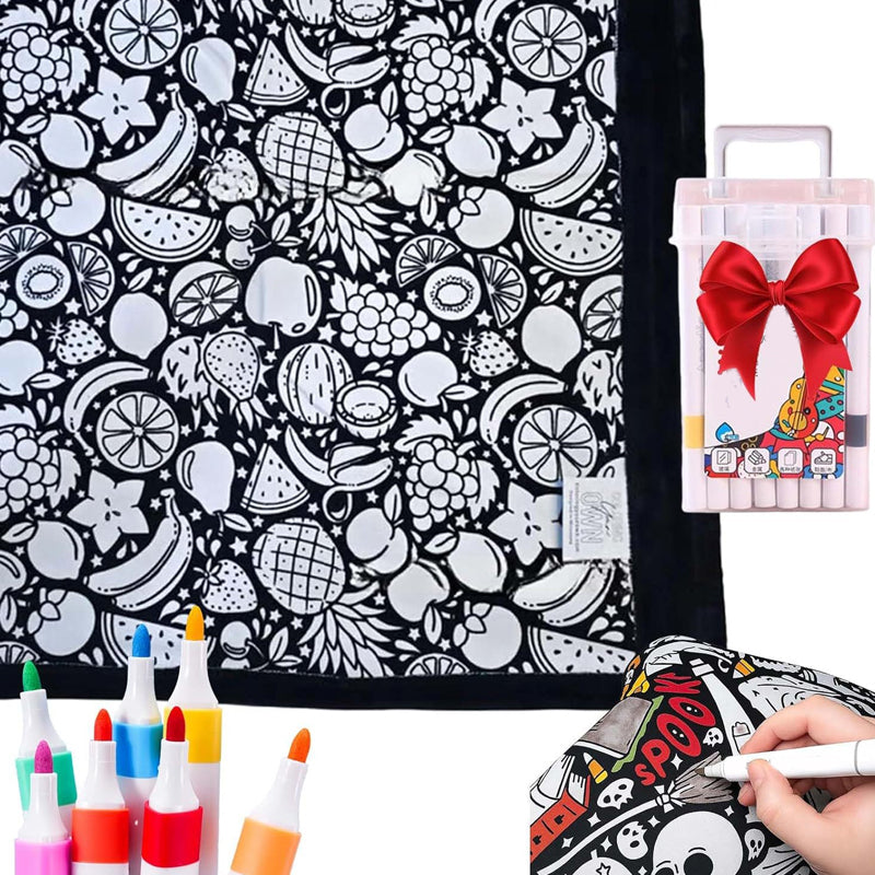 ArtSnuggle™ Kleur-Je-Eigen Dekentje – Creativiteit Ontmoet Comfort