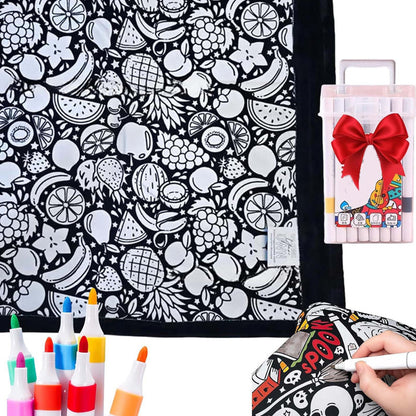 ArtSnuggle™ Kleur-Je-Eigen Dekentje – Creativiteit Ontmoet Comfort