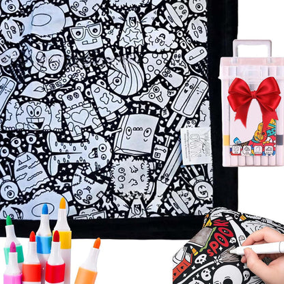 ArtSnuggle™ Kleur-Je-Eigen Dekentje – Creativiteit Ontmoet Comfort