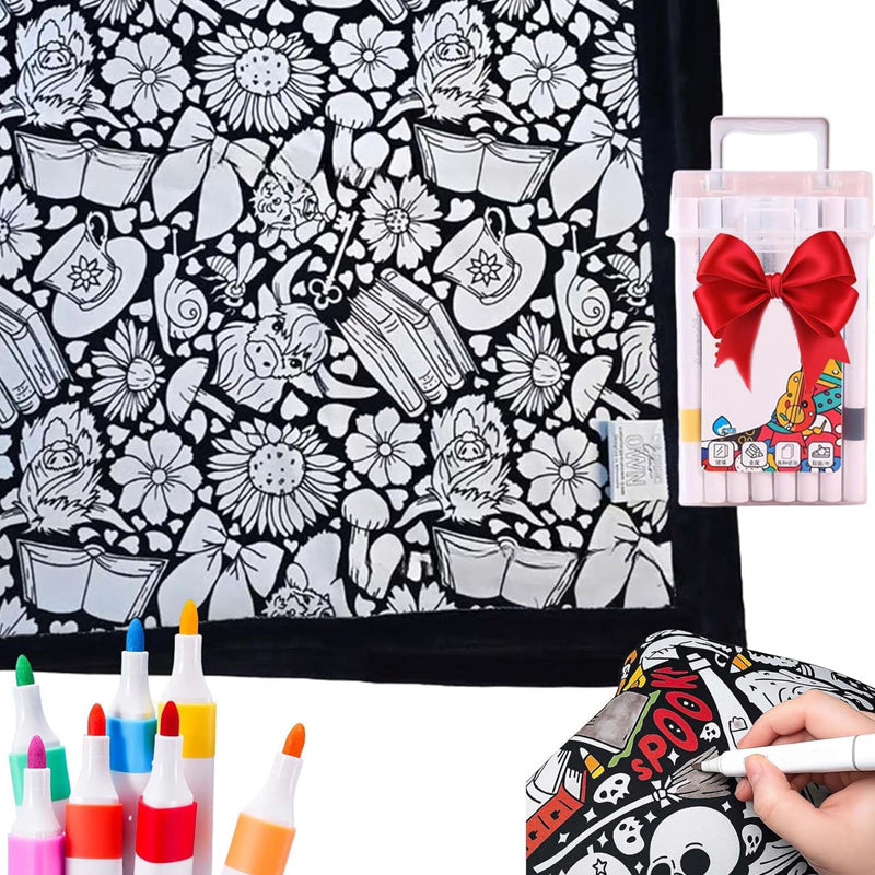 ArtSnuggle™ Kleur-Je-Eigen Dekentje – Creativiteit Ontmoet Comfort